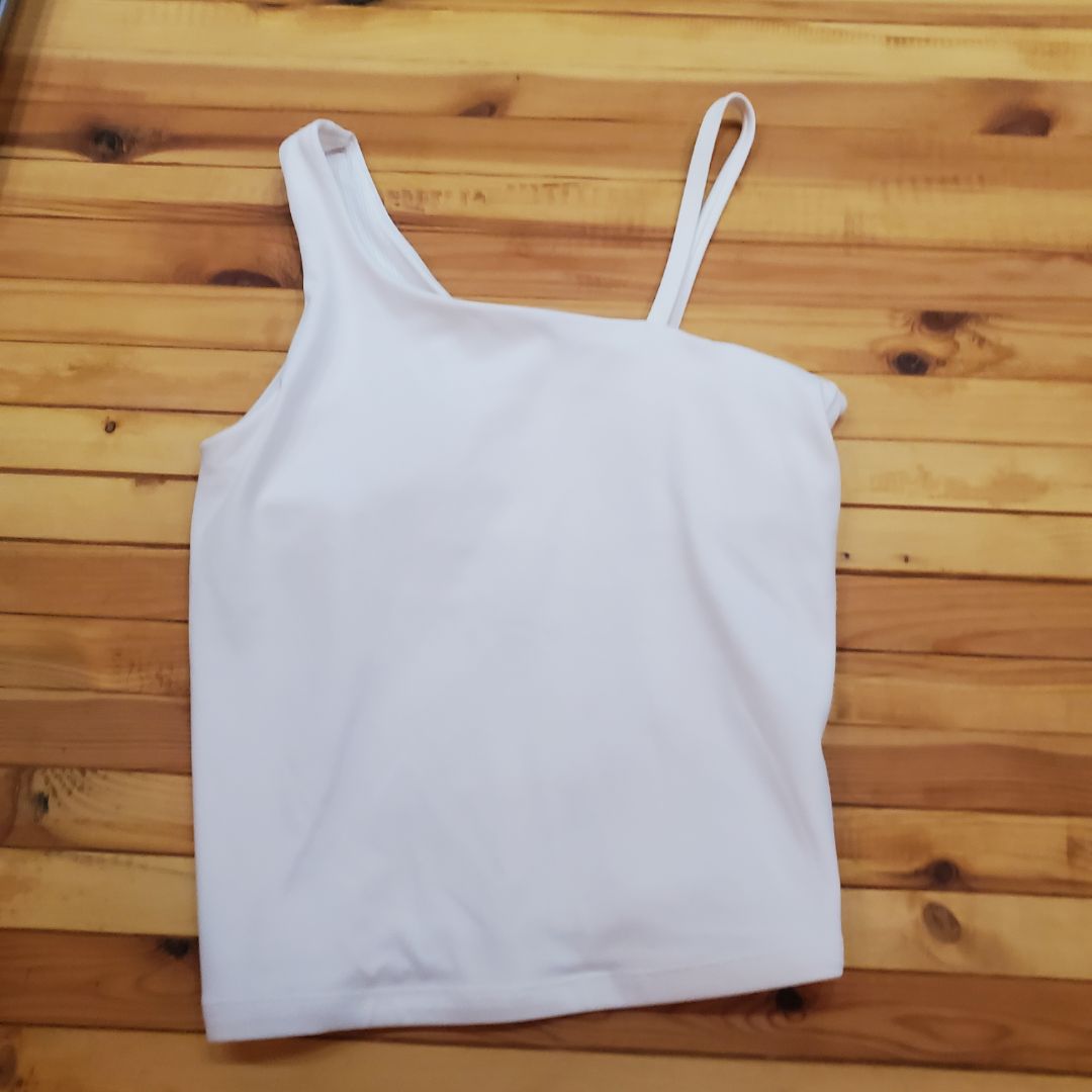 Athleta Girl Tank asymmetrical white, 14