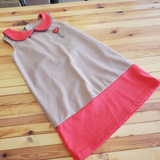 Tan sleeveless dress, 6