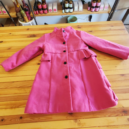 Steve Madden Dress coat with ruffles, 6,Pink