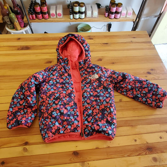 North Face Puffer w/hood reversible, 3,Pink Floral