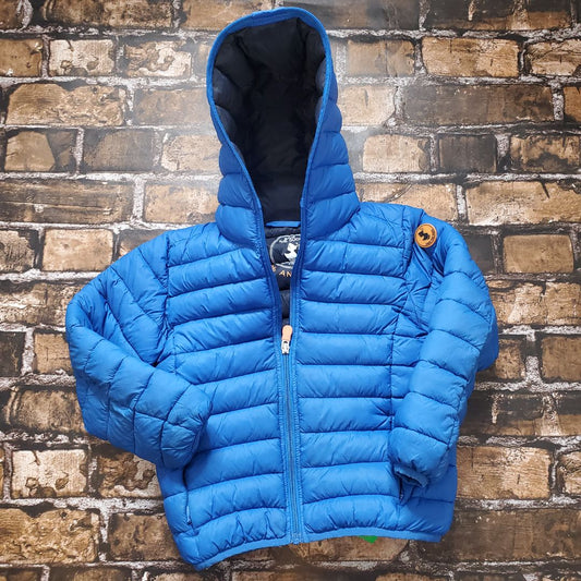 Save The Duck Puffer with hood Winter Coat, 4,Blue