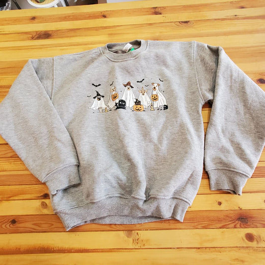 outlash Halloween dog sweatshirt, 10-12,grey