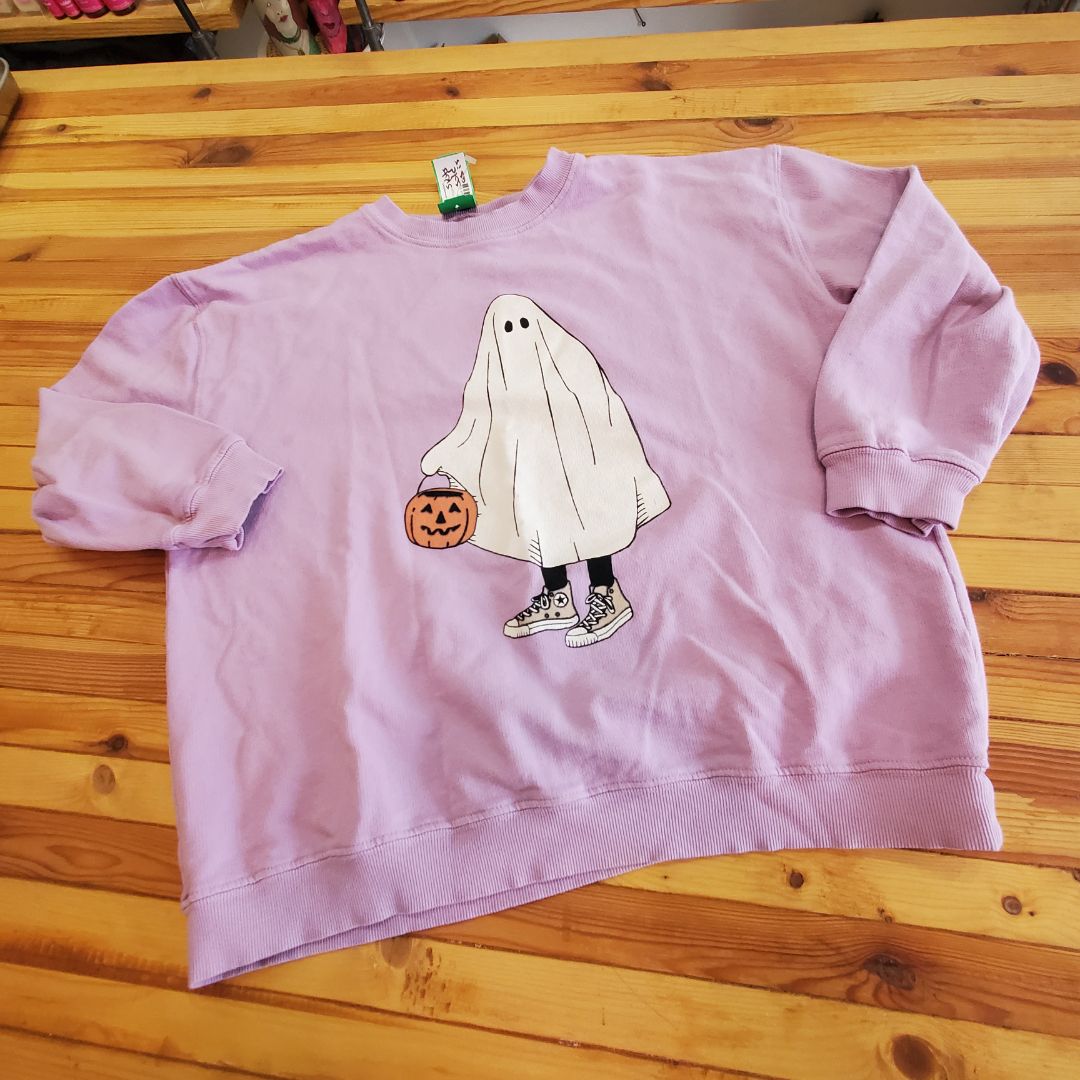 Jean & June Halloween sweatshirt, 10-12,Purple