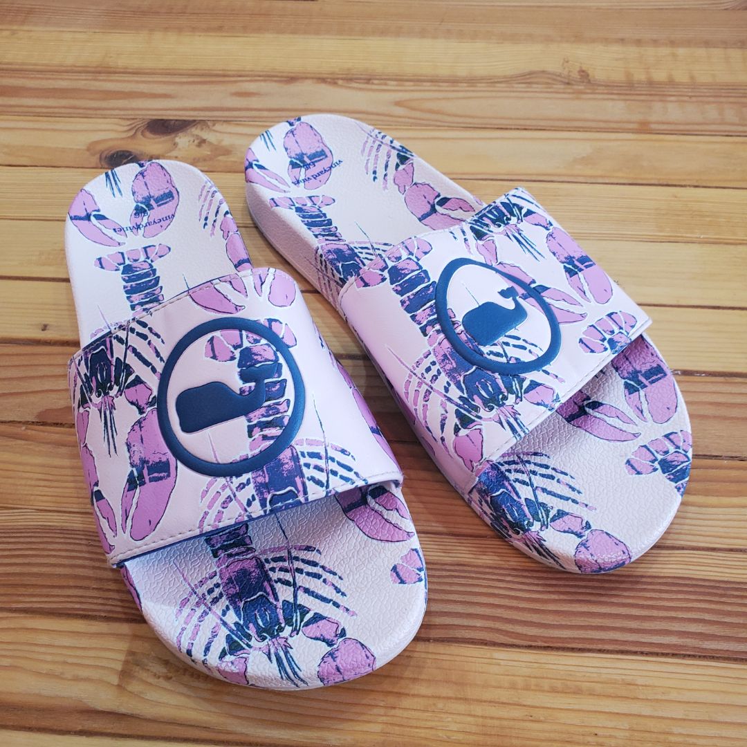 Vineyard Vines Slides lobster, 5-6 womens,pink